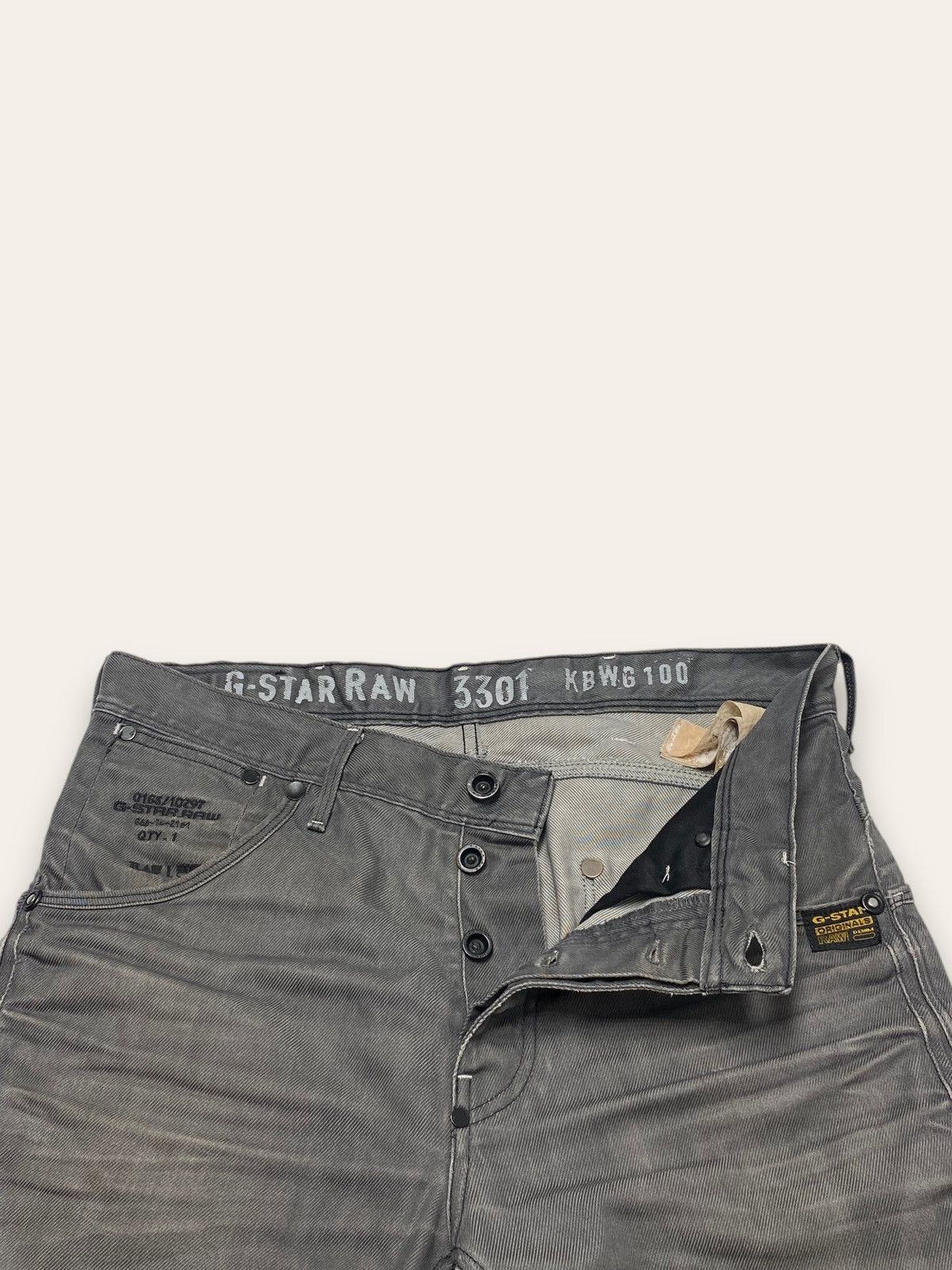 G-Star Vintage G STAR RAW Grey Double Knee Denim Jeans Italy Made Size US 34 / EU 50 - 7 Thumbnail