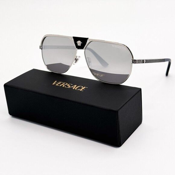 Versace NEW VERSACE SUNGLASSES VE2294 1000/6G SILVER MEN EYEWEAR VE2 Size ONE SIZE - 1 Thumbnail