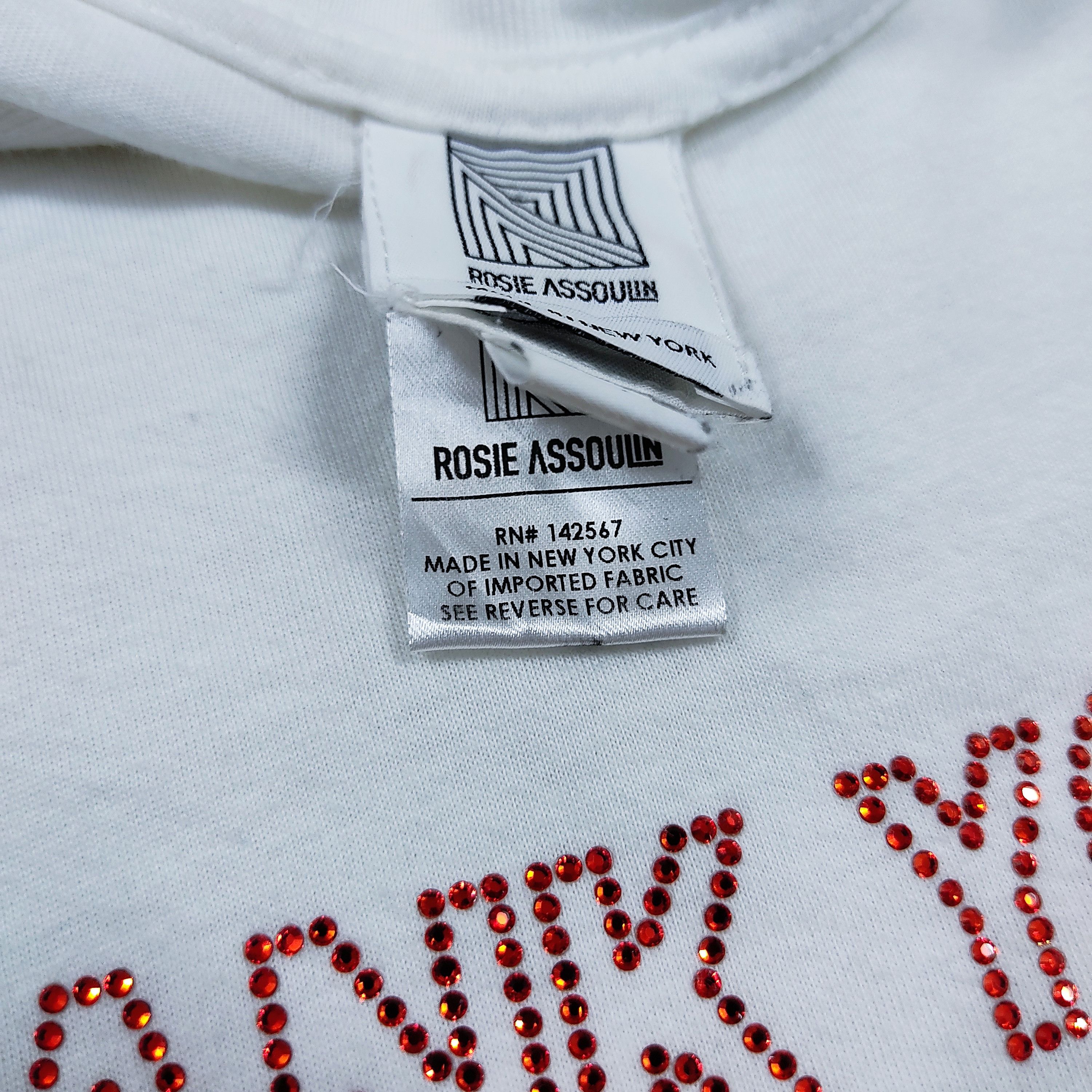 Designer Thank You Smiley Face Swarovski Crystal Embellished T-shirt Size S / US 4 / IT 40 - 10 Thumbnail