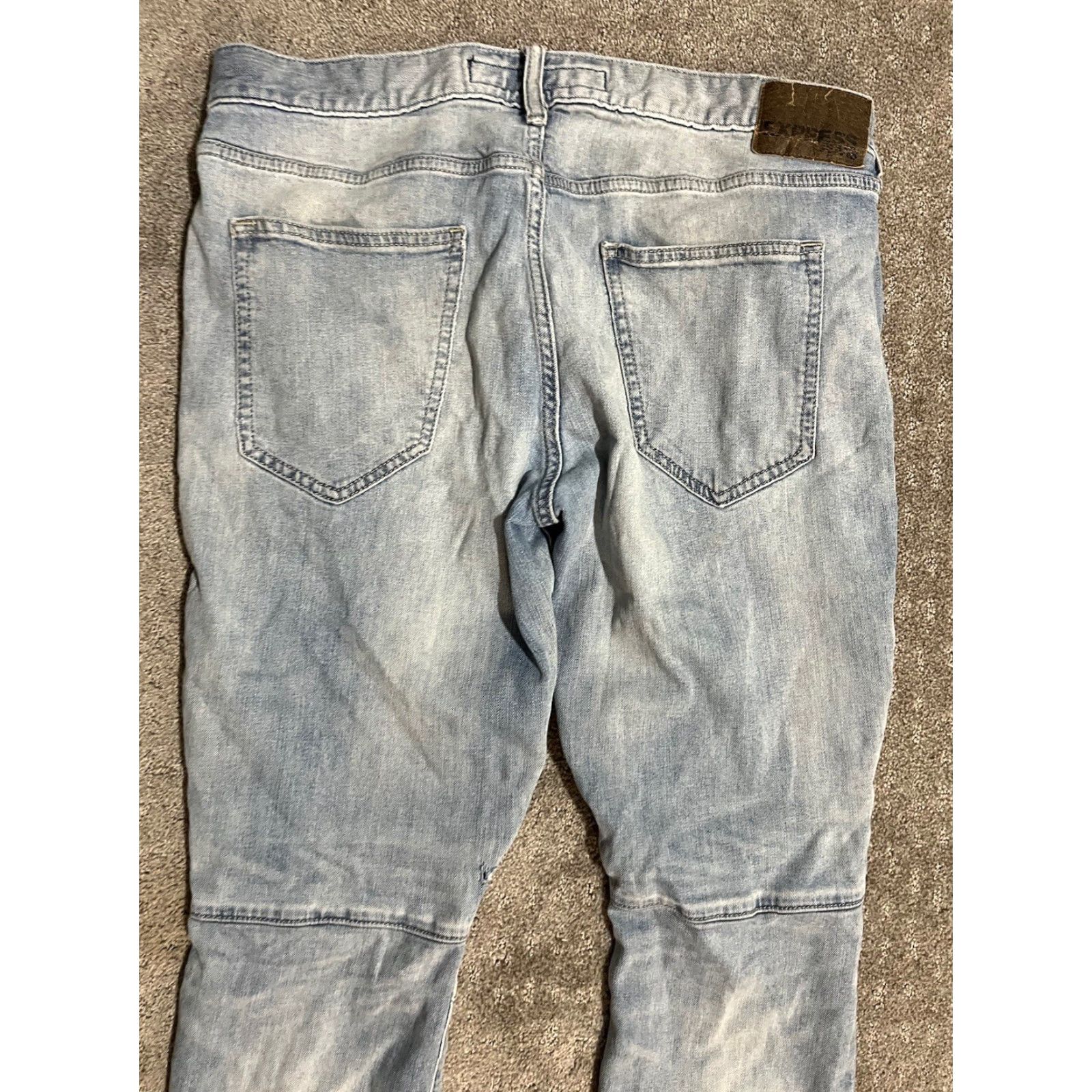 Express Express Jeans Men 34 Regular Blue Cotton Blend Alec Straight Denim Size US 34 / EU 50 - 4 Thumbnail