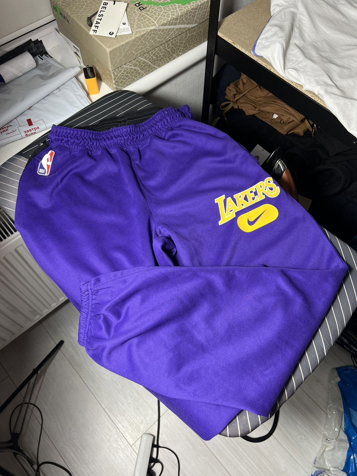 Nike Nike NBA Los Angeles Lakers Sweatpants Purple Gold Logo Size US 32 / EU 48 - 10 Thumbnail