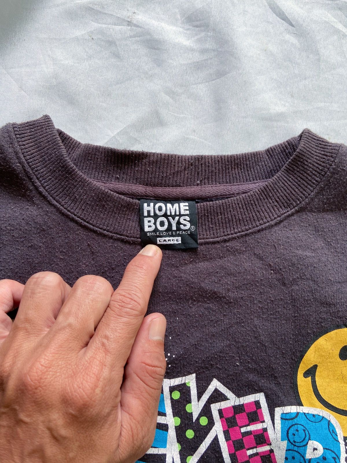 PPFM NEVER HAPPY MORE SMILE JAPANESE SUN FADED STYLE SWEATSHIRT Size US L / EU 52-54 / 3 - 4 Thumbnail