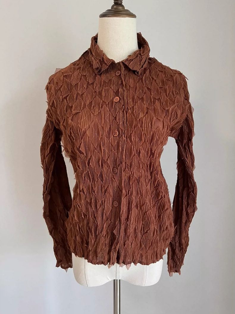Other Issey Miyake size:2 Brown mainline heavy-duty patch cardig Size S / US 4 / IT 40 - 3 Thumbnail