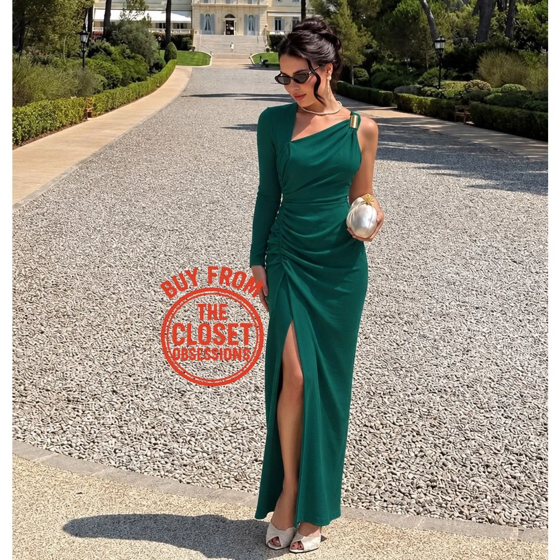 zara green off shoulder dress Zara Olive Linen Blend Front Slit Midi Resort an opening