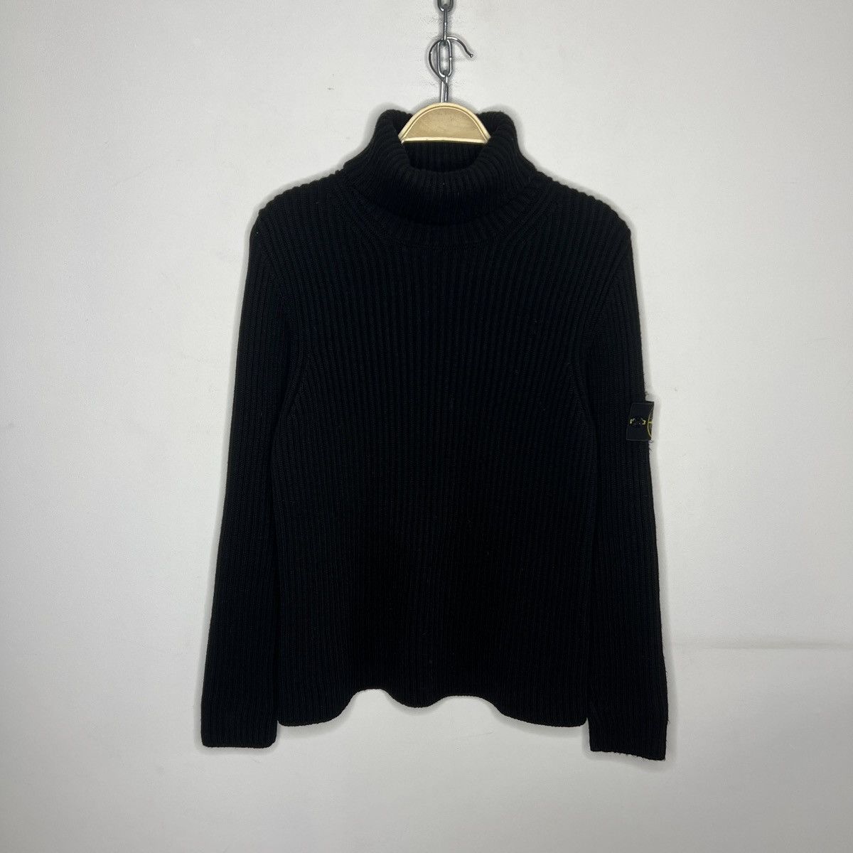Stone Island Vintage Stone Island Ribbed Wool Turtleneck Patch Sweater Size US M / EU 48-50 / 2 - 1 Thumbnail