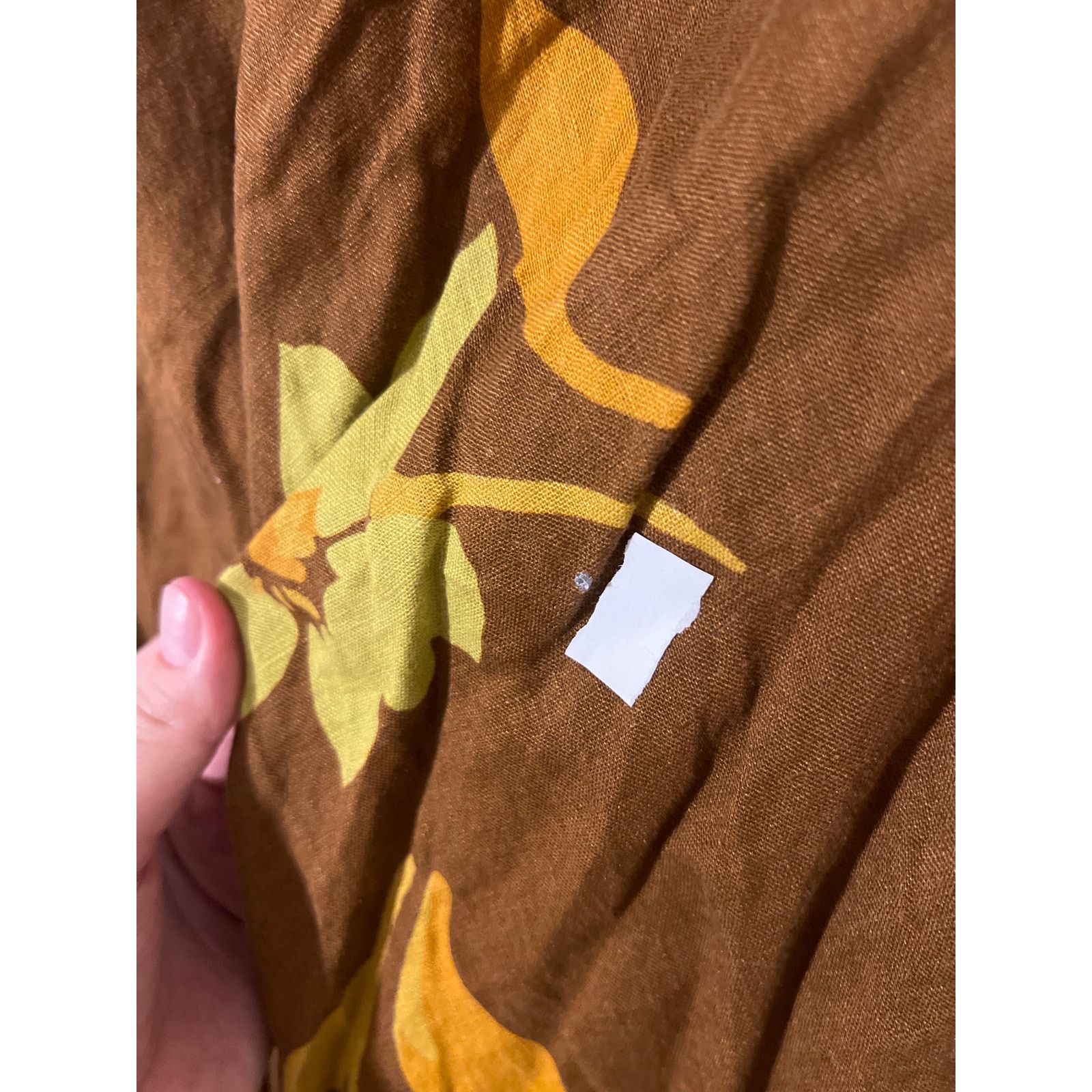 Other RTR Soleil Soleil 5 Brown Floral Linen Strapless Maxi Dress Size XXL / US 16-18 / IT 52-54 - 4 Thumbnail