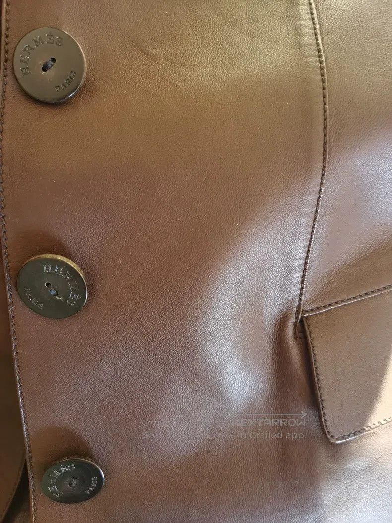 Hermes Hermes Sheepskin Deep Brown Leather Jacket Size XS / US 0-2 / IT 36-38 - 7 Thumbnail