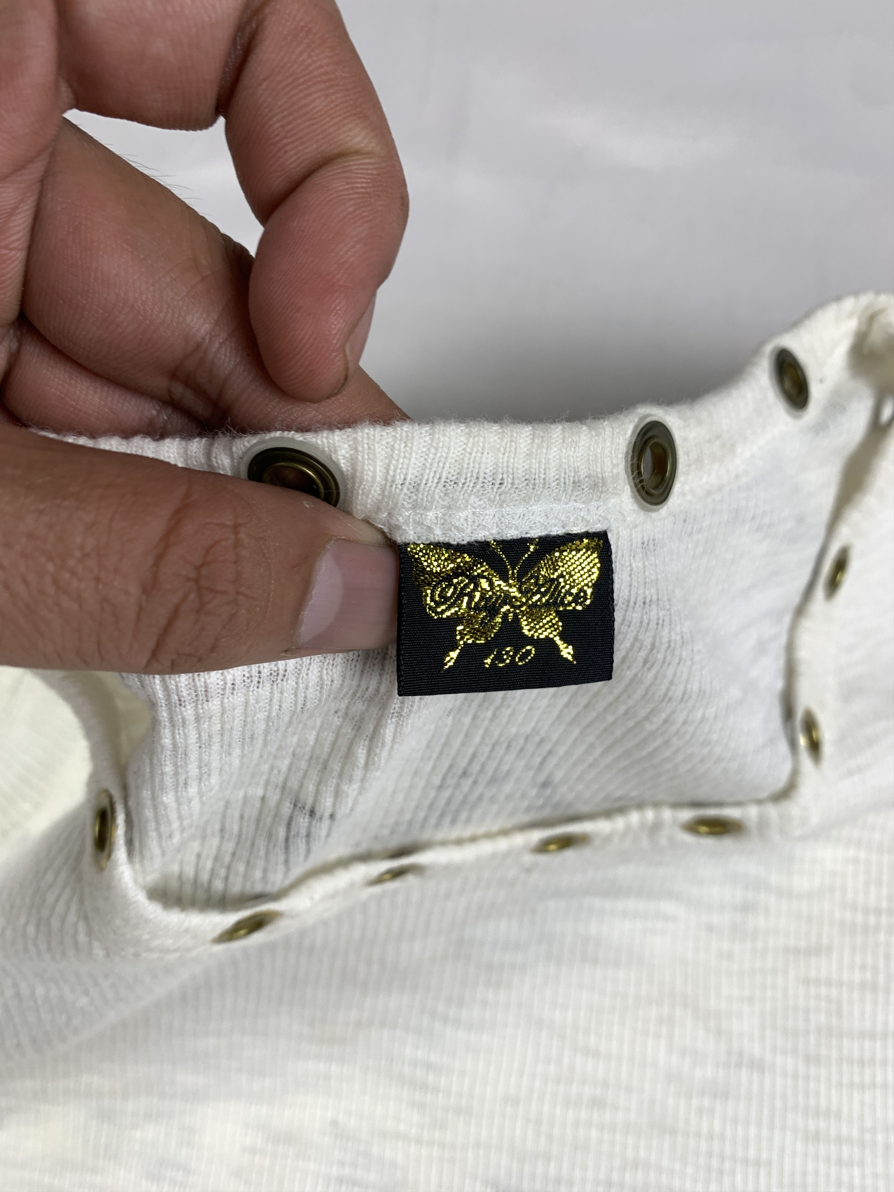 Japanese Brand Ray Alice White Eyelete Thermal Baby Tee (S) Size S / US 4 / IT 40 - 7 Thumbnail