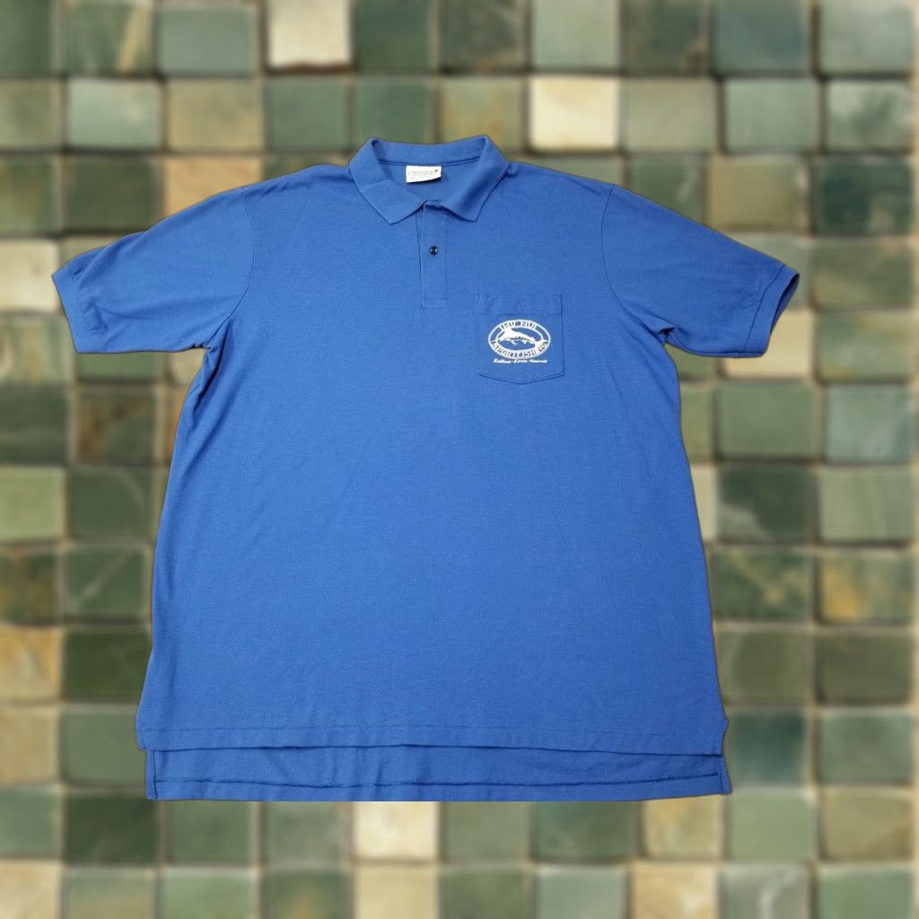 Vintage VTG Crystal Springs Polo Shirt Mens 2XL Blue Polo Shirt Golf Walking Fish Kona Hawaii IHU Nui Sportfishing USA Unsure? Size US XXL / EU 58 / 5 - 1 Thumbnail