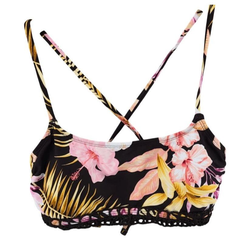 Other Floral Crisscross Swim Top With Crochet Hem & Adjustable Str Size S / US 4 / IT 40 - 1 Thumbnail