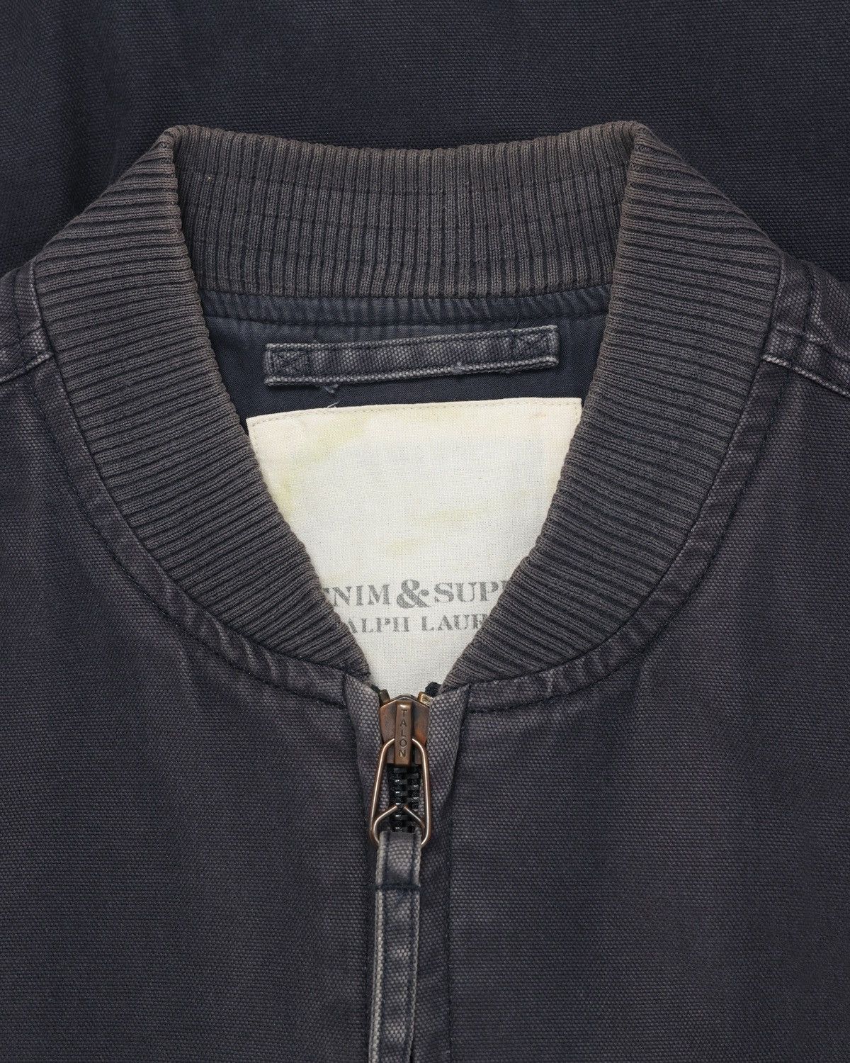 Vintage Ralph Lauren Washed Navy Bomber Jacket Talon Zip Size US M / EU 48-50 / 2 - 4 Thumbnail