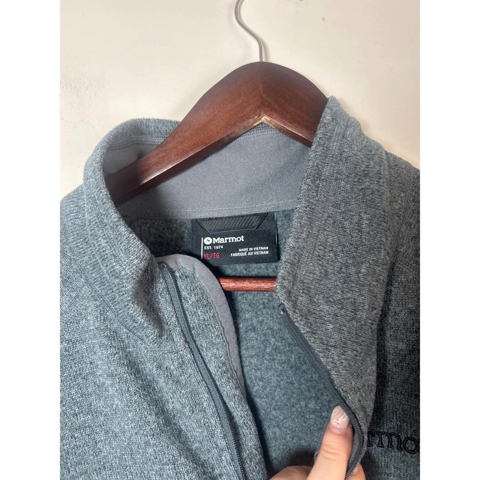 Marmot Marmot Mens Gray Fleece Quarter Zip Pullover Sweater XL Size US XL / EU 56 / 4 - 2 Thumbnail