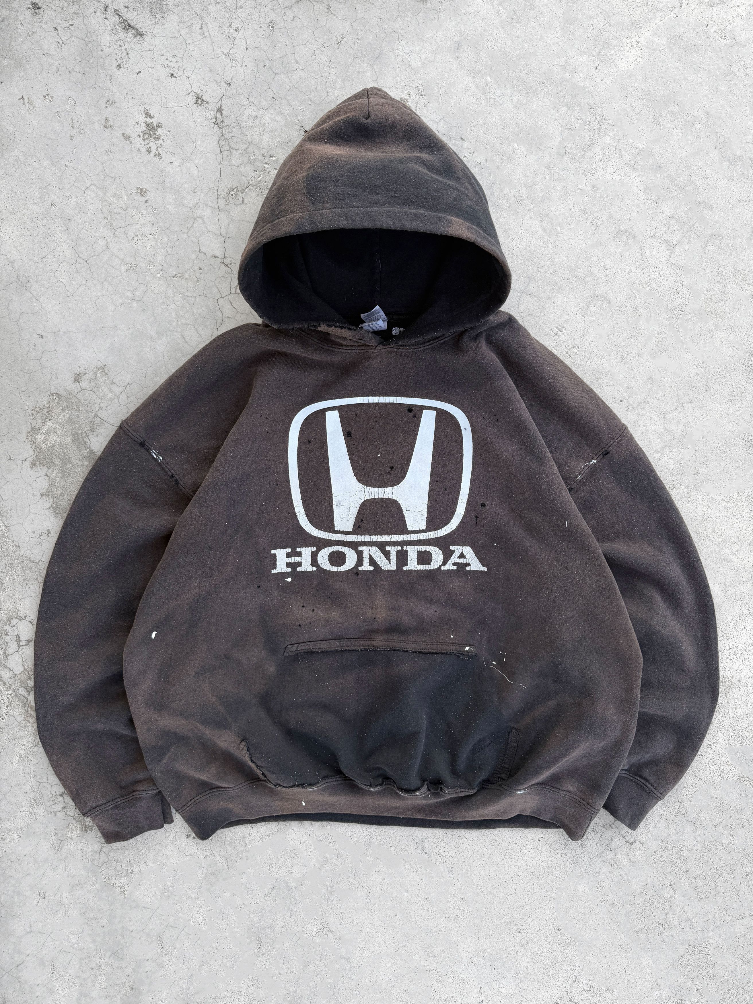 Vintage Thrashed Distressed & Faded "HONDA" Hoodie ERD Grunge Size US XL / EU 56 / 4 - 5 Thumbnail