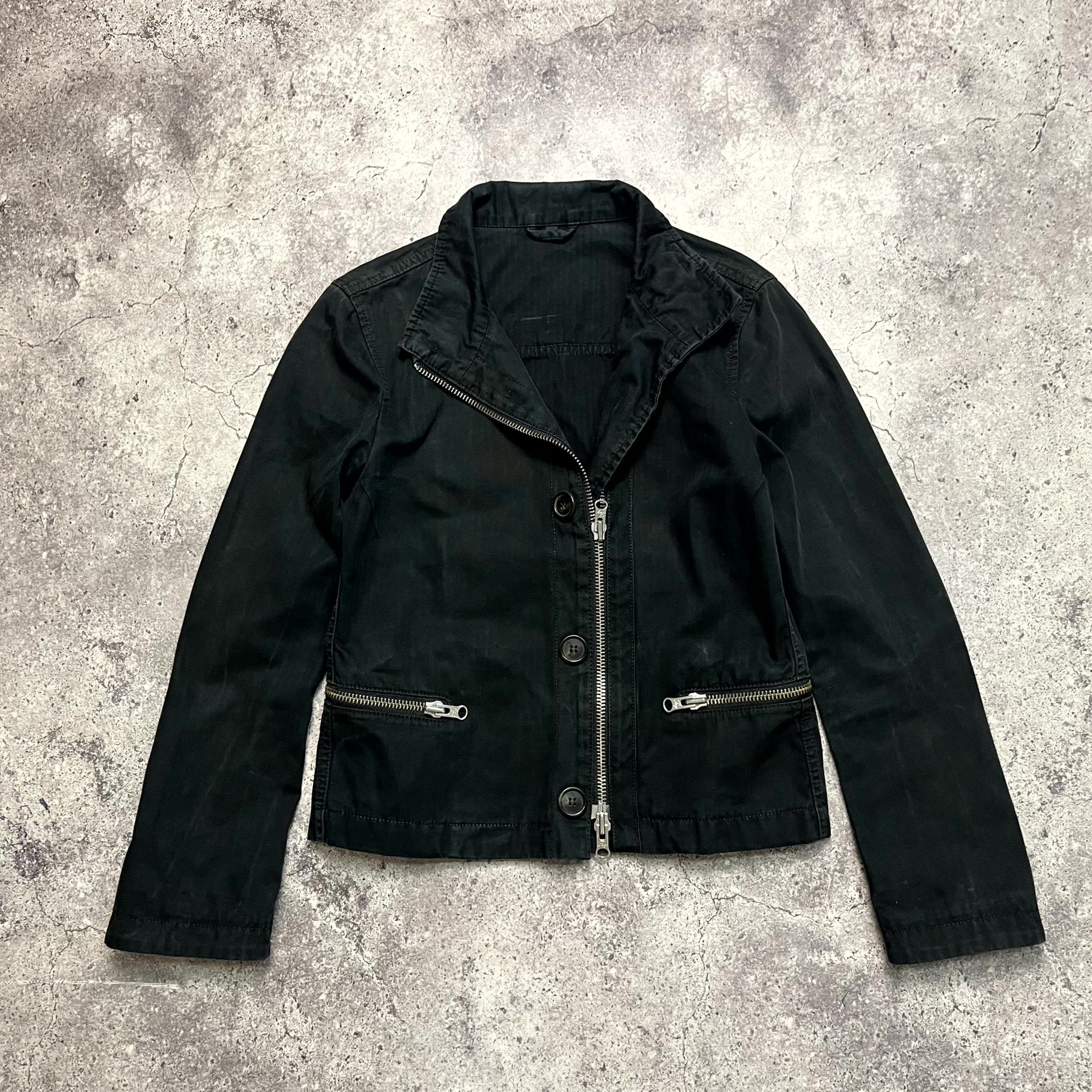 Fay Y2K Fay Womens Black Utility Zip Pocket Biker Jacket Size M Size M / US 6-8 / IT 42-44 - 2 Thumbnail