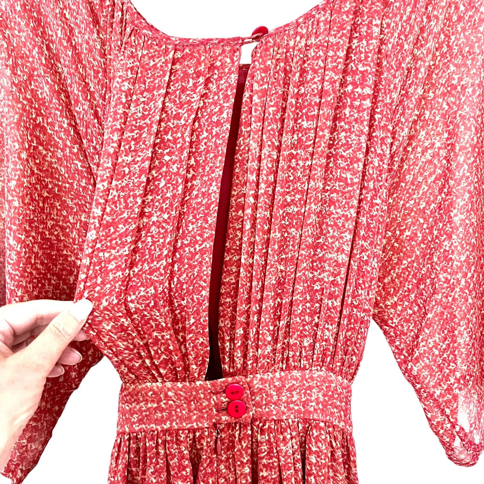 Rachel Zoe Rachel Zoe Olivia Silk Midi Dress Rust Orange size 10 Size L / US 10 / IT 46 - 5 Thumbnail