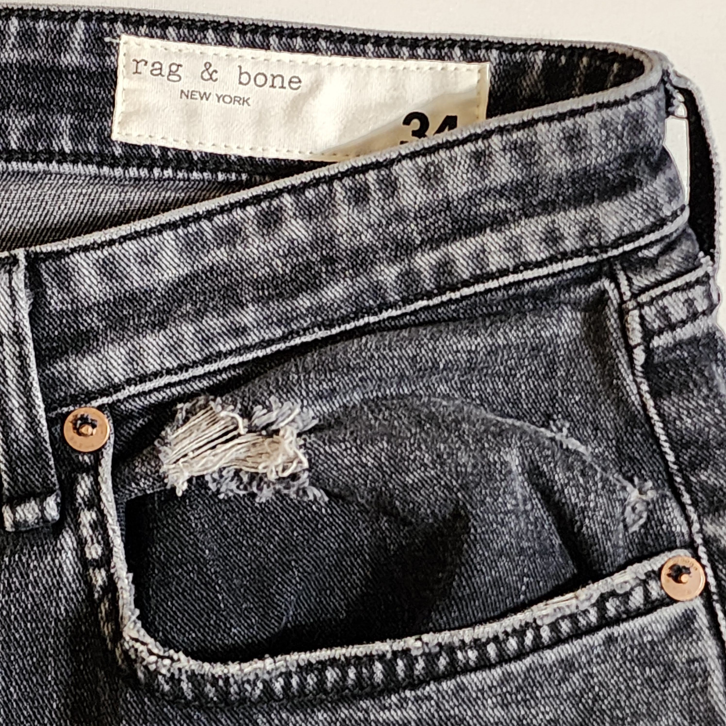 Rag & Bone NWT ABBOTS DRE Low-rise Slim Boyfriend Jeans Size 34" / US 12 / IT 48 - 3 Thumbnail