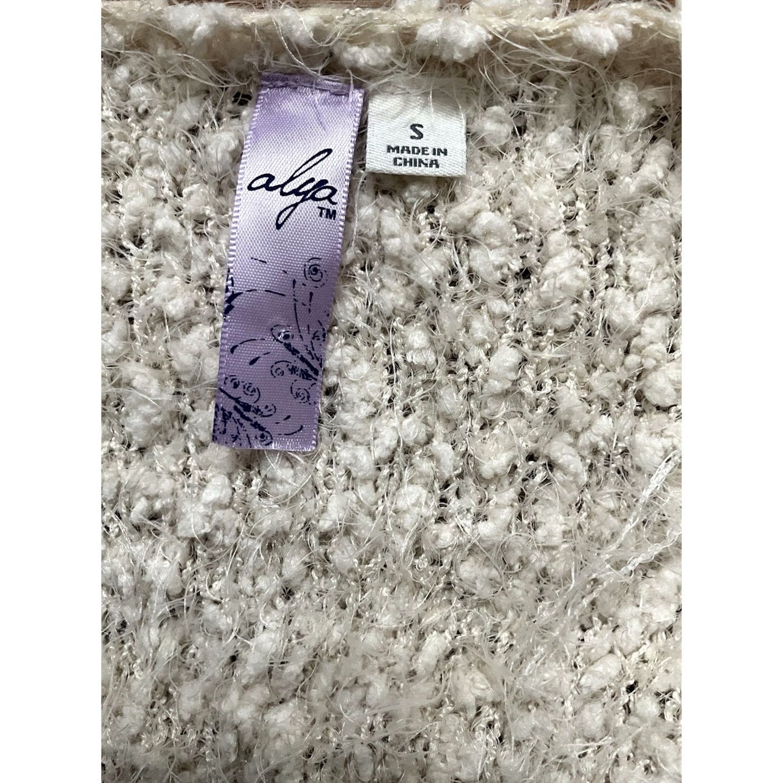 Vintage Alya Long Cardigan Woman Cardigan Cream Crochet S Relaxed Small Size S / US 4 / IT 40 - 5 Thumbnail
