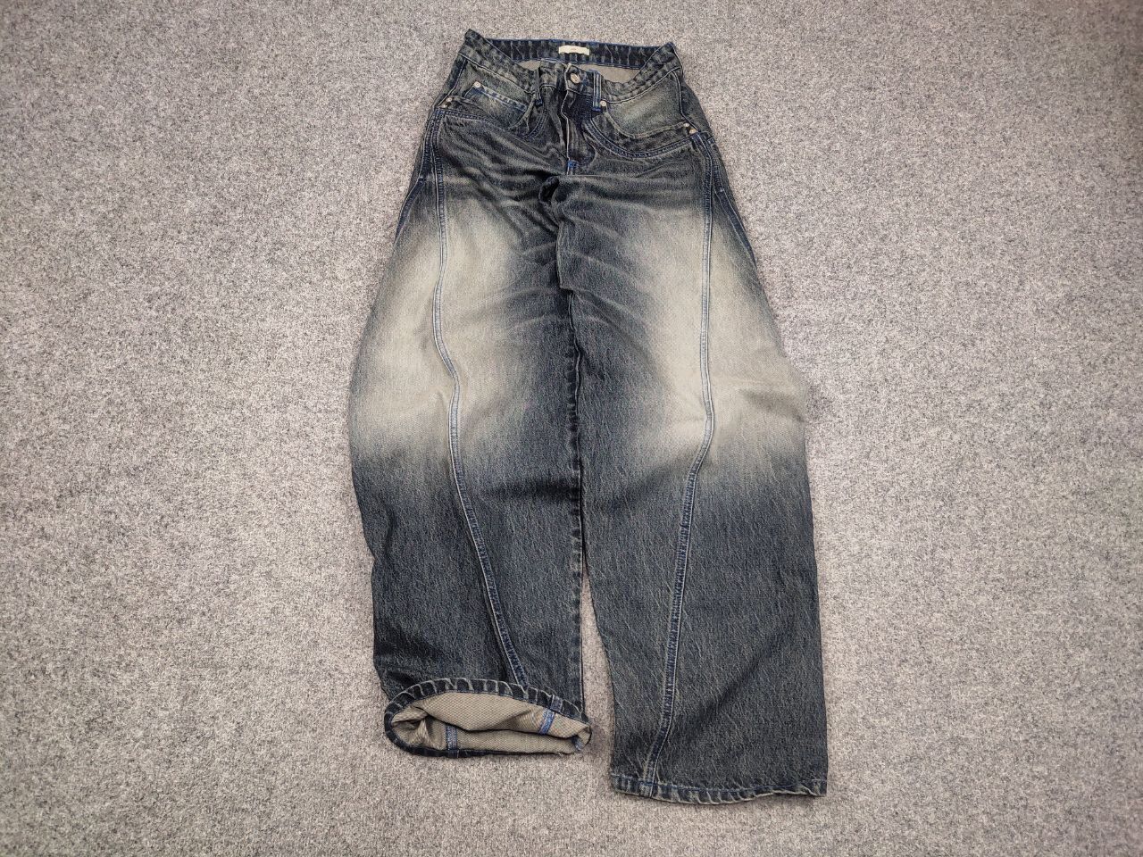 If Six Was Nine Abri studio Design heart Berto Baggy Faded denim Pants Jeans Size US 30 / EU 46 - 3 Thumbnail