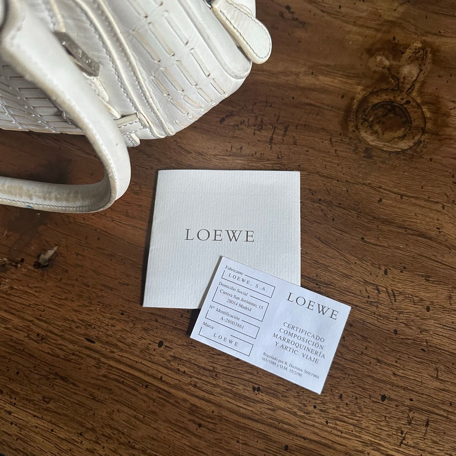 Loewe Vintage 2000's Loewe White Leather Senda Satchel Size ONE SIZE - 23 Thumbnail