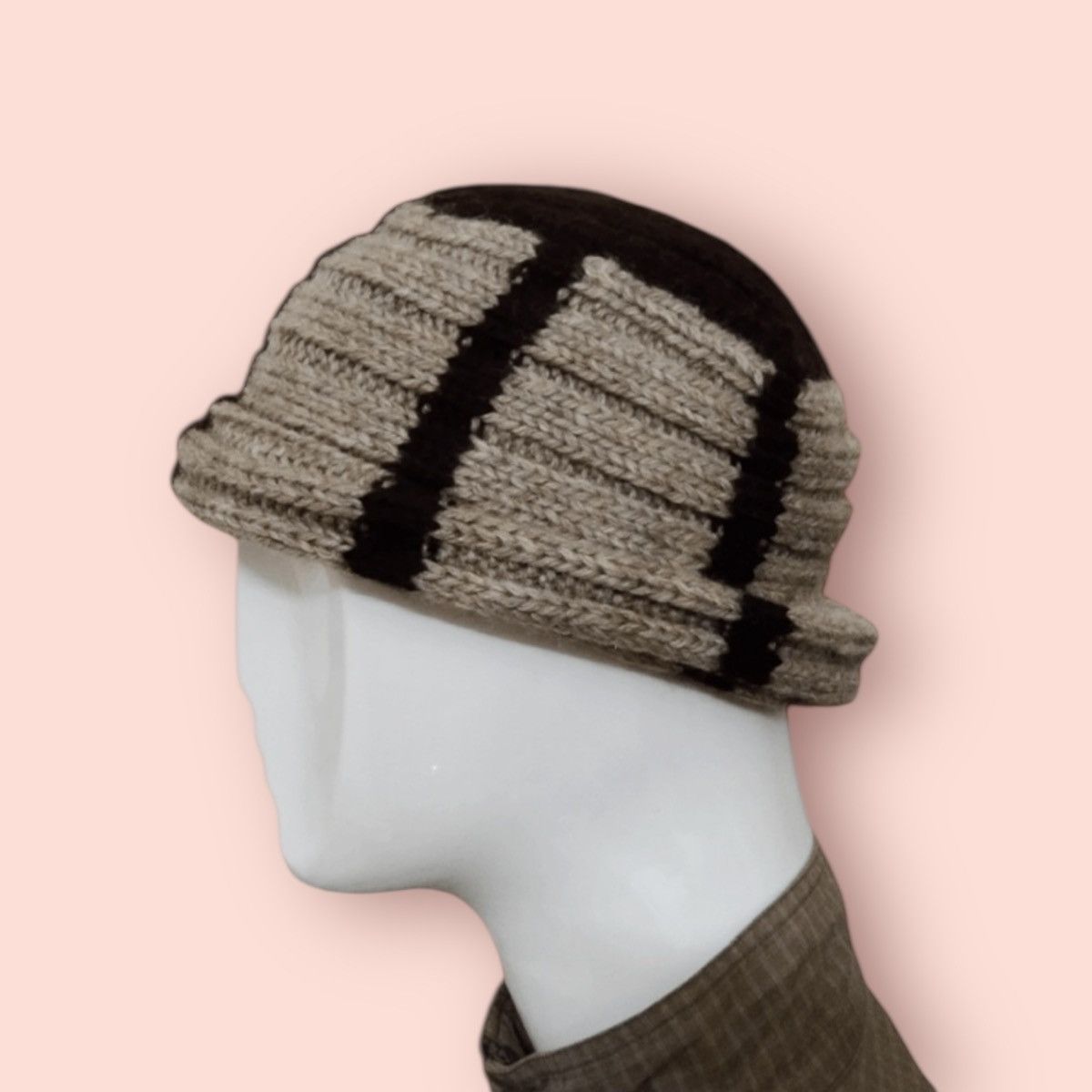 Japanese Brand VERSATILE ROLLED KNITTED WOOL BEANIE HAT Size ONE SIZE - 2 Thumbnail