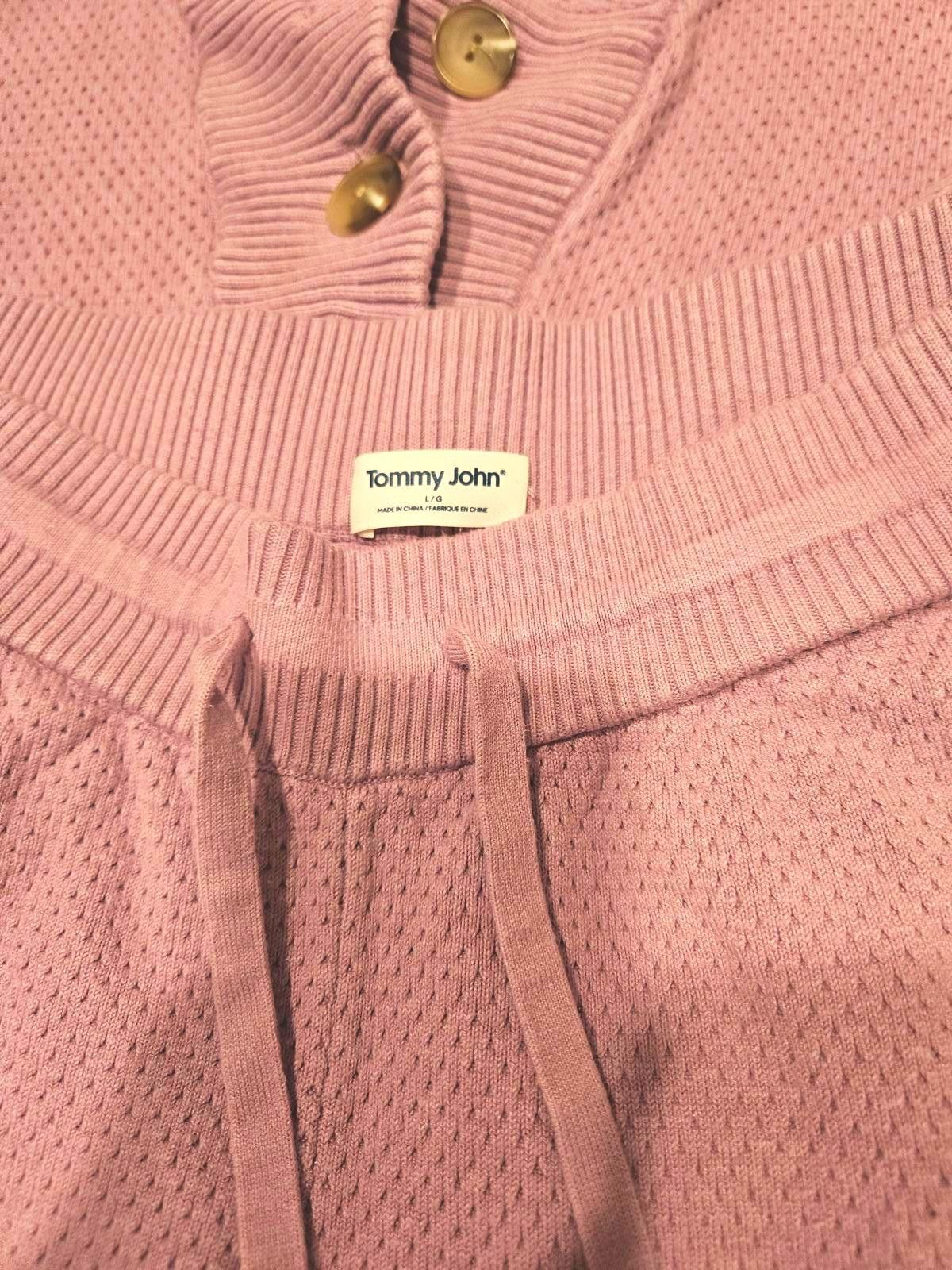 Designer Tommy John Cozy Lilac Waffle Knit Shirt & Joggers Set Size 36" / US 14 / IT 50 - 7 Thumbnail