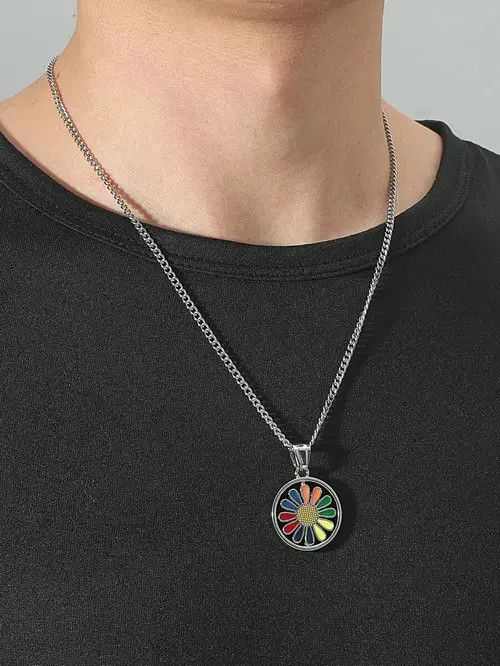 Jewelry × Vintage Retro Punk Necklace Flower Charm Chain Vintage Size ONE SIZE - 3 Thumbnail