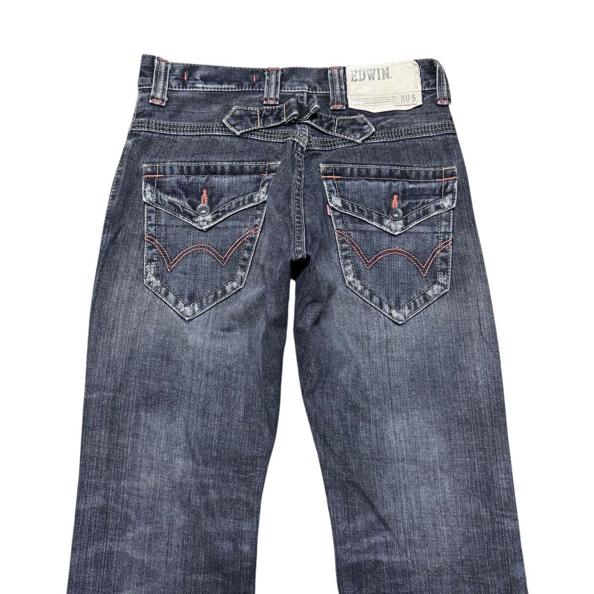 Edwin Vintage Edwin 401XVS Faded Black Denim Flare Jeans Size US 30 / EU 46 - 8 Thumbnail