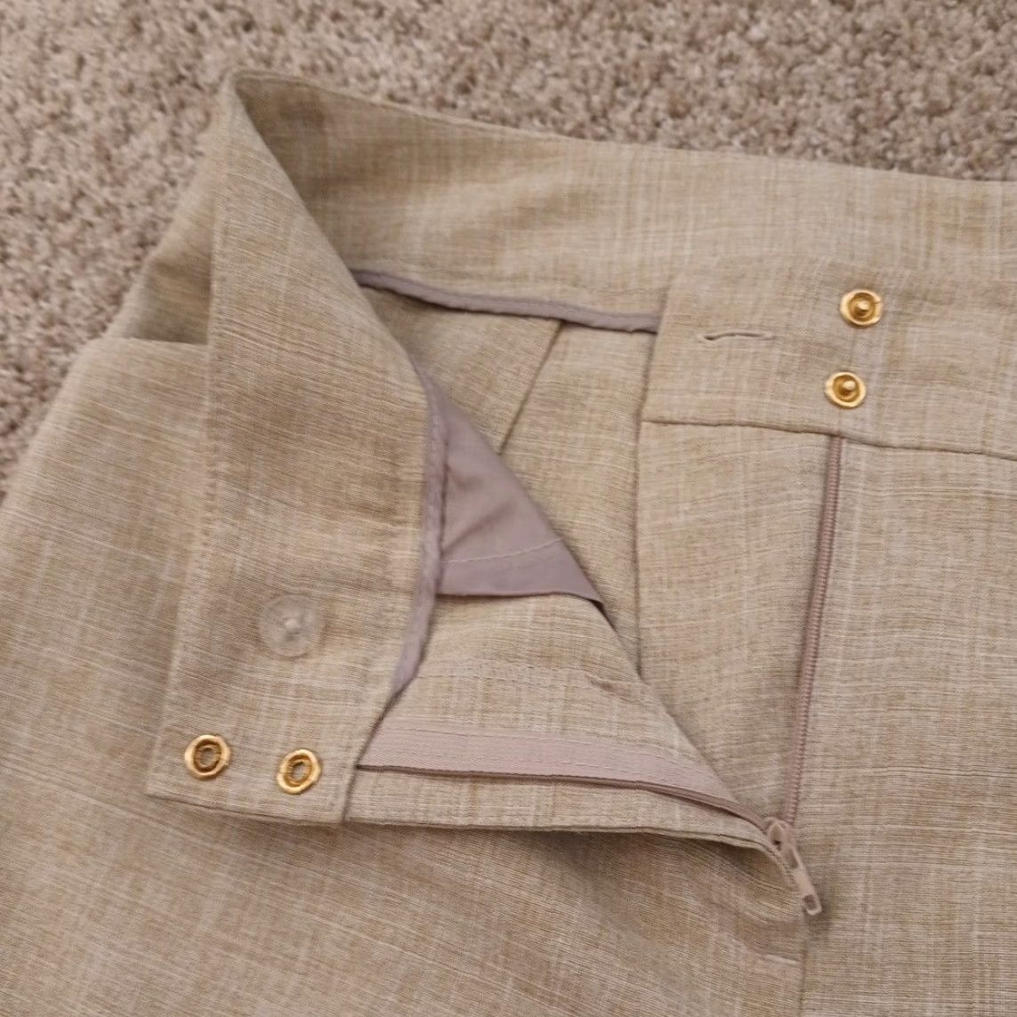 Jones New York Jones New York Dress Pants Womens Size 10 Beige Plaid 32x29 High Rise Dress Pants Womens Regular Beige 32 29 Straight Jeans/Pants Size 32" / US 10 / IT 46 - 4 Thumbnail