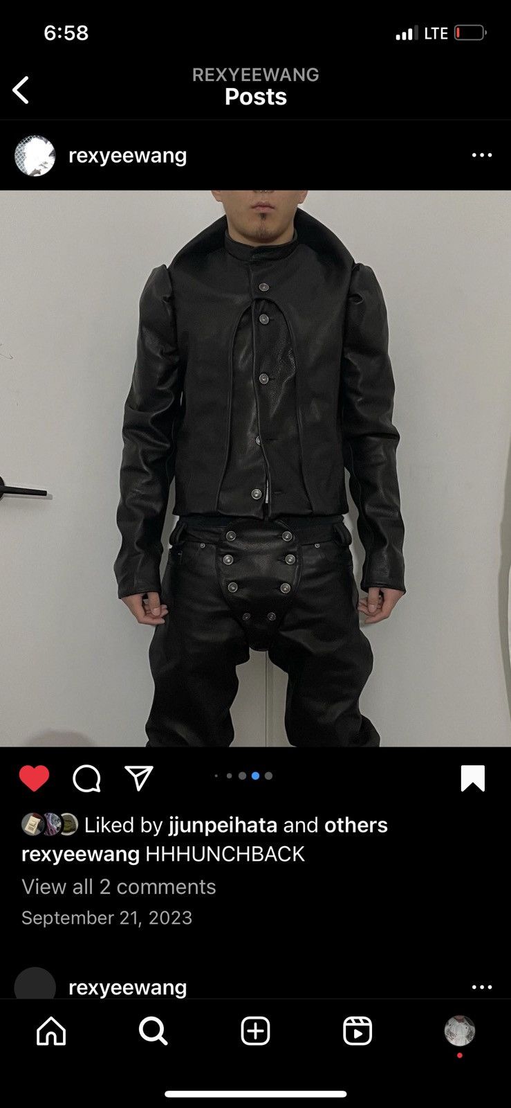 Designer Rexyeewang leather hunchback jacket Size US M / EU 48-50 / 2 - 5 Thumbnail