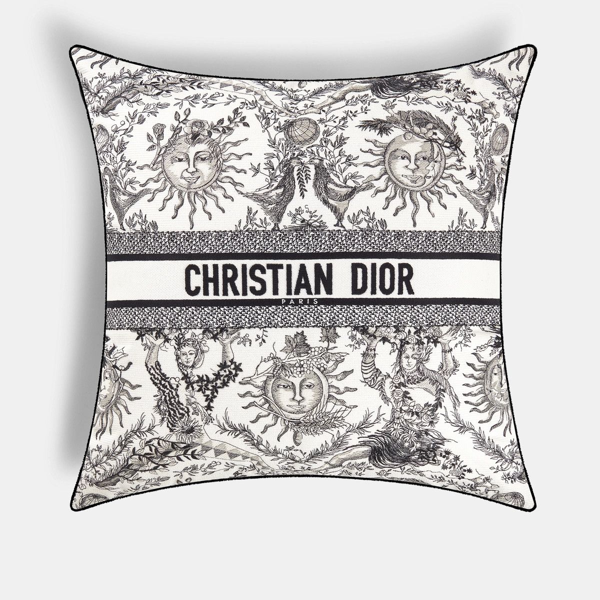 Dior o1bcso1str1025 Size: OS/ Square Pillow in Black/White Size ONE SIZE - 1 Thumbnail