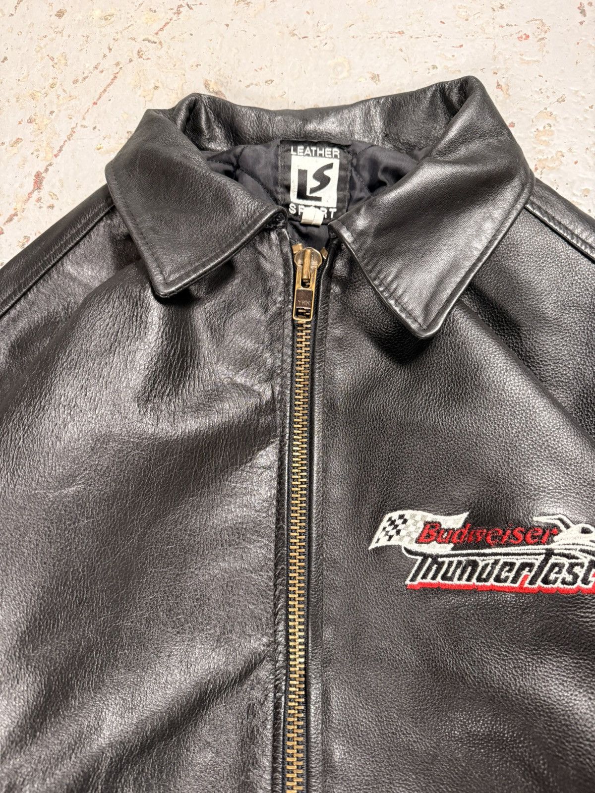 Budweiser Vintage Budweiser Thunder fest Leather Jacket Size US XXL / EU 58 / 5 - 3 Thumbnail