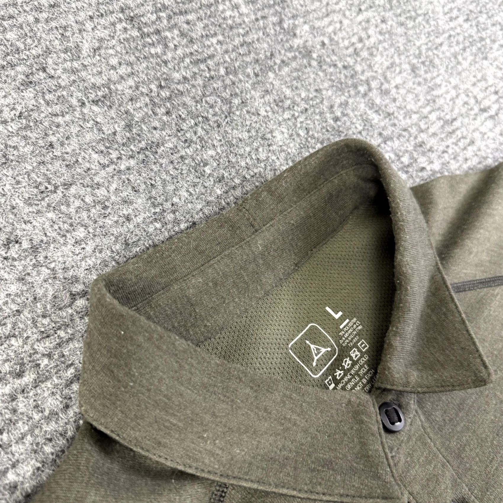 Vintage Triple Aught Design Polo Shirt Mens Large Green Merino Knit USA Long Sleeve Size US L / EU 52-54 / 3 - 5 Thumbnail