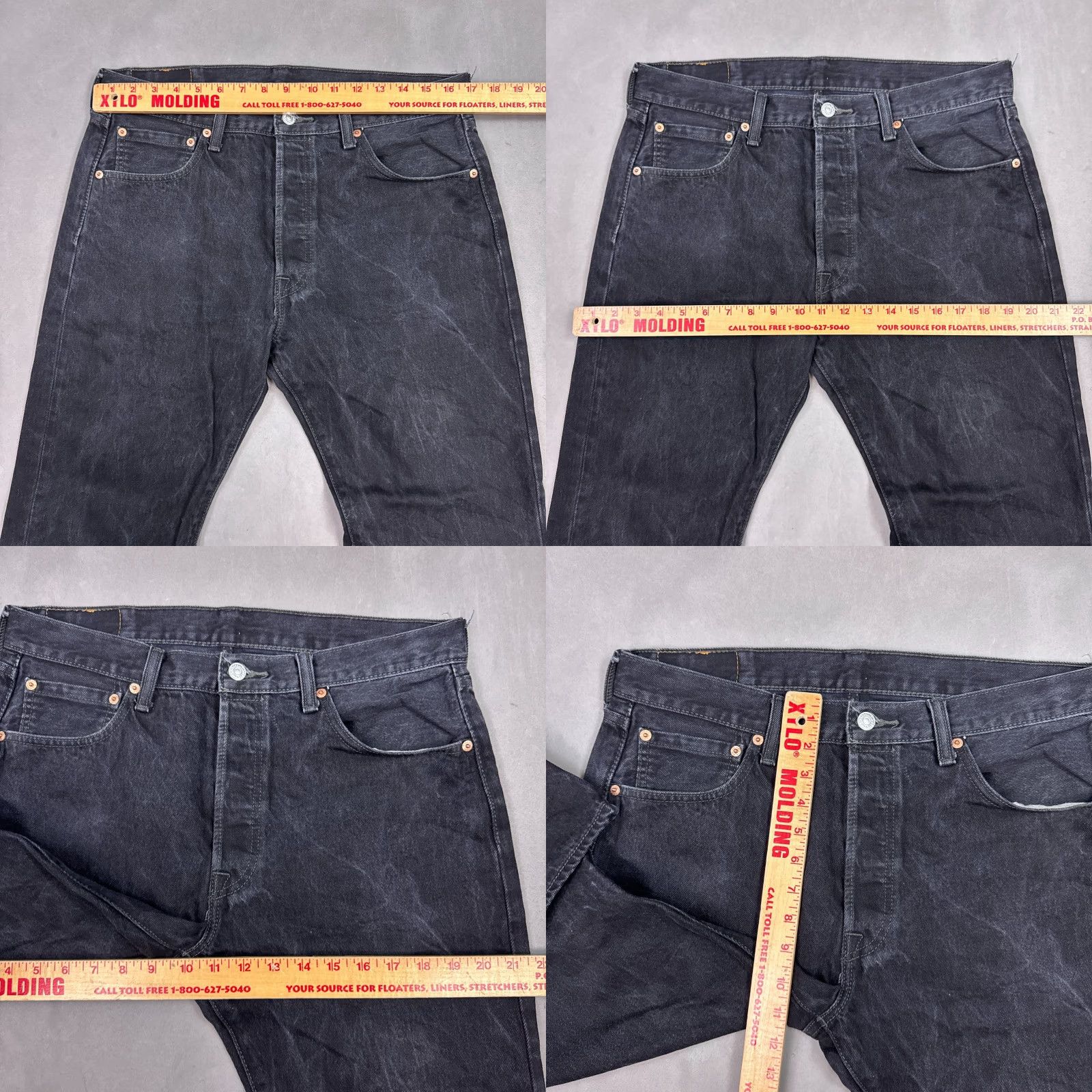 Levi's Levi's 501 Jeans Mens 34x30 Black Denim Jeans Button Fly Dark Wash Vintage No Size US 34 / EU 50 - 9 Thumbnail