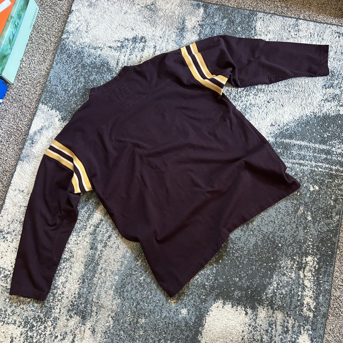 Russell Athletic SLUBBY MiDDLEWEiGHT RUGBY TOP DEEP MAROON OLD GOLD U of M Size US L / EU 52-54 / 3 - 12 Thumbnail