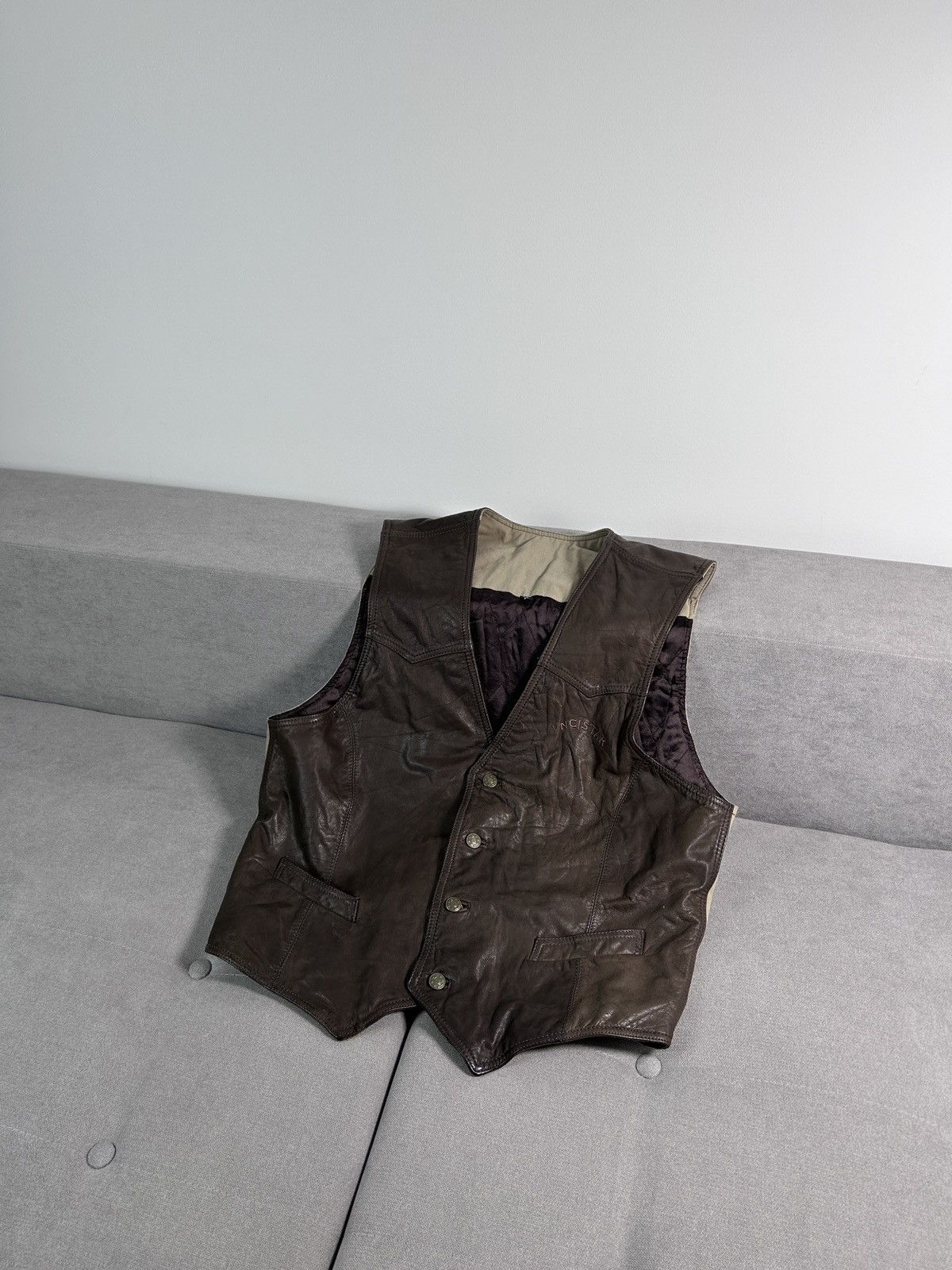 Vintage Vintage Western Leather Vest 90's Size US L / EU 52-54 / 3 - 1 Thumbnail