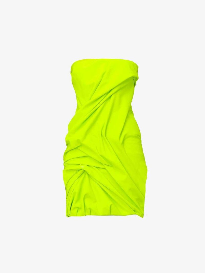 Alexander McQueen o1w1db10326 Draped Mini Dress in Yellow Size M / US 6-8 / IT 42-44 - 2 Thumbnail