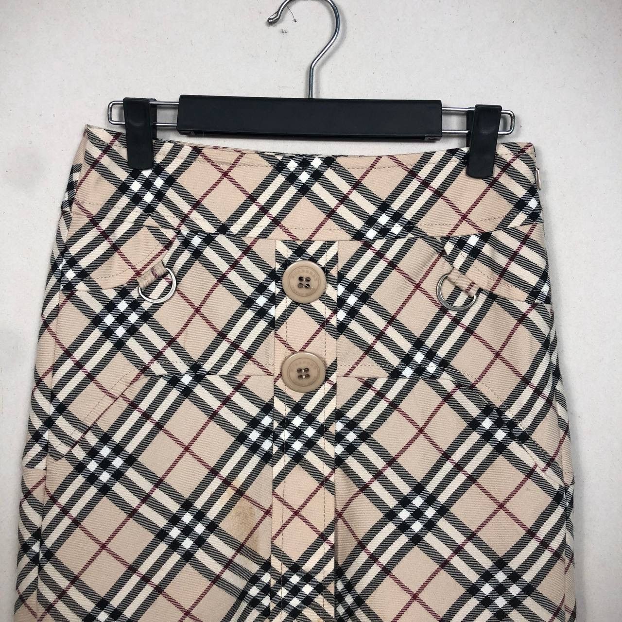 Burberry Vintage Burberry Nova Check Beige Plaid Mini Skirt Size 27" / US 4 / IT 40 - 3 Thumbnail