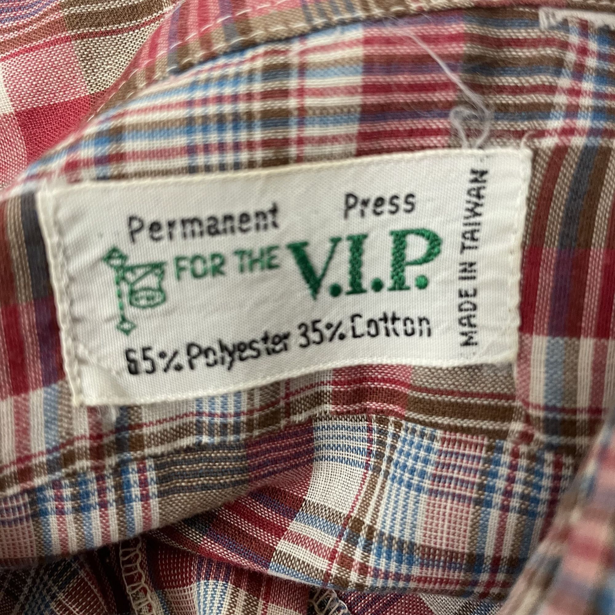 Other Vtg VIP Red Maroon SHADOW PLAID Ultra Thin DISCO Shirt Size US M / EU 48-50 / 2 - 4 Thumbnail