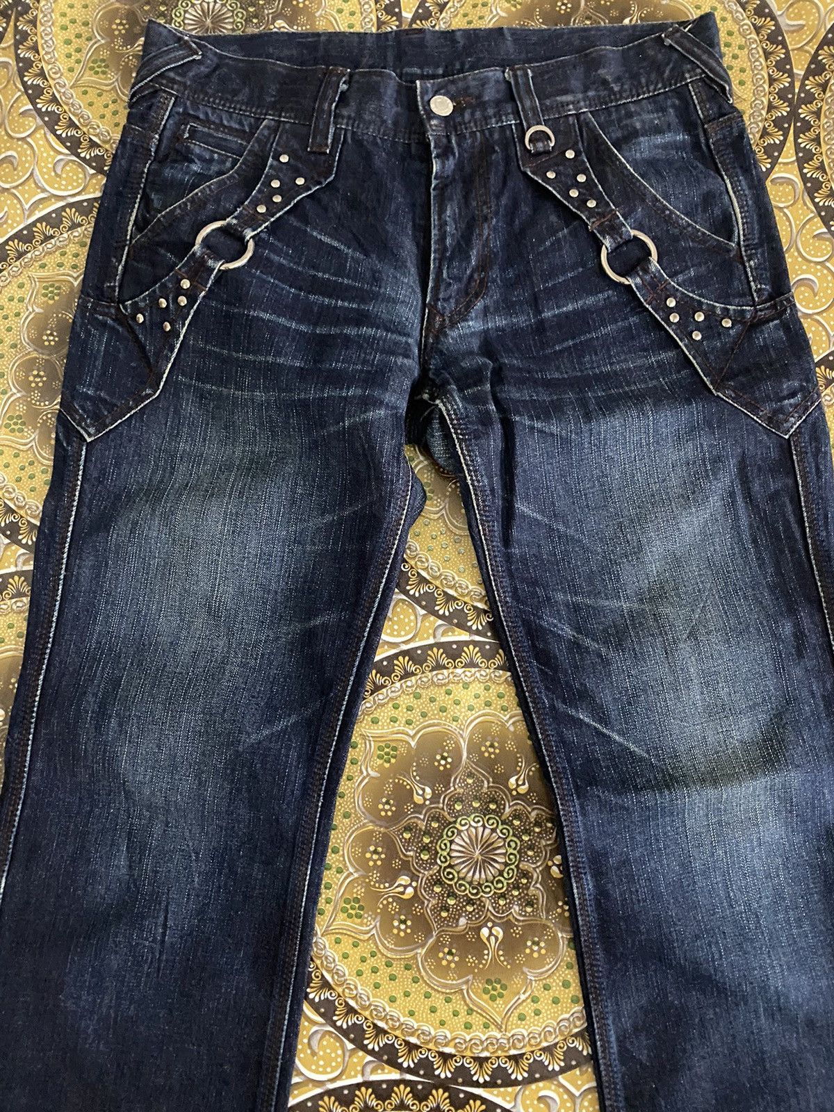 HIDEAWAYS Flare jeans hideaways boot cut rare design japan 🇯🇵 Size US 33 - 4 Thumbnail