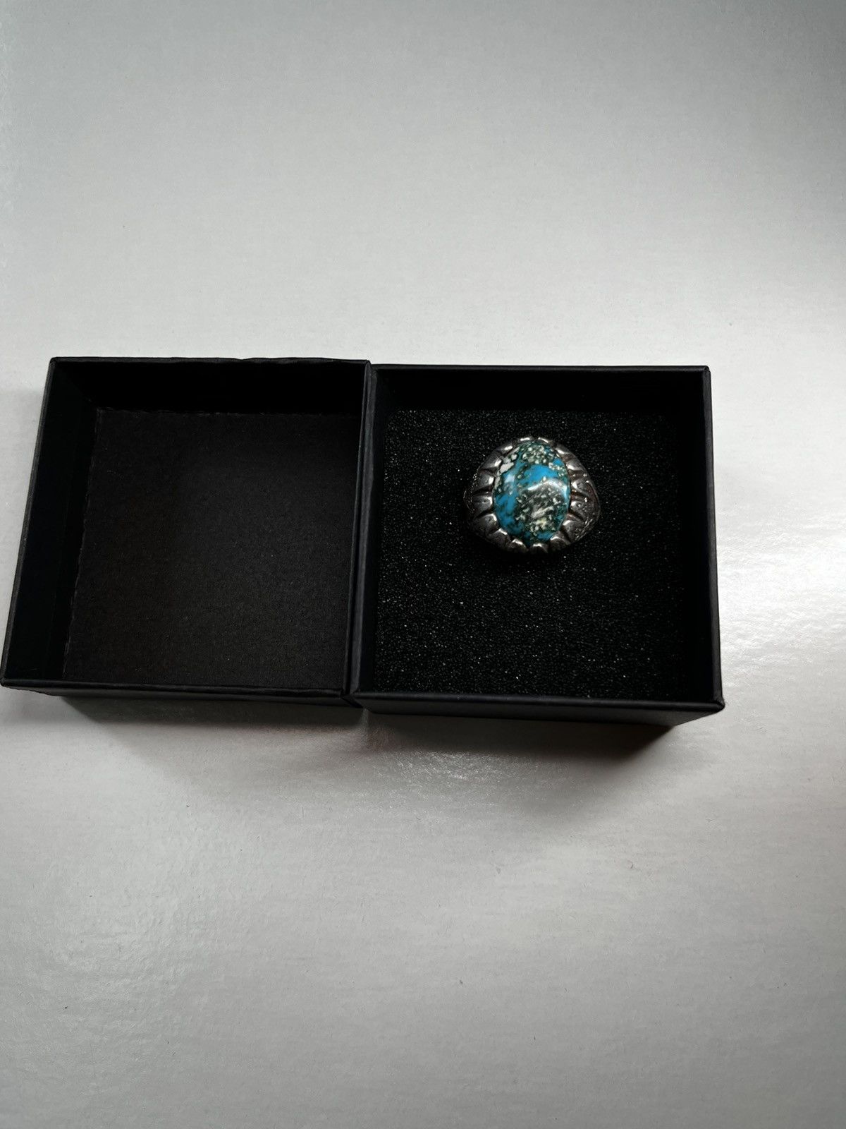 Jewelry Vintage .925 Sterling Silver Chrysocolla Stone Ring Size ONE SIZE - 4 Thumbnail