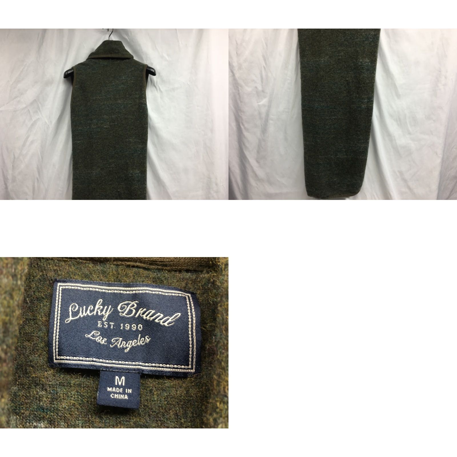 Lucky Brand Lucky Brand Vest Women Green Wool Blend Long Wrap Pocket Heathered Fleece Medium Size M / US 6-8 / IT 42-44 - 8 Thumbnail