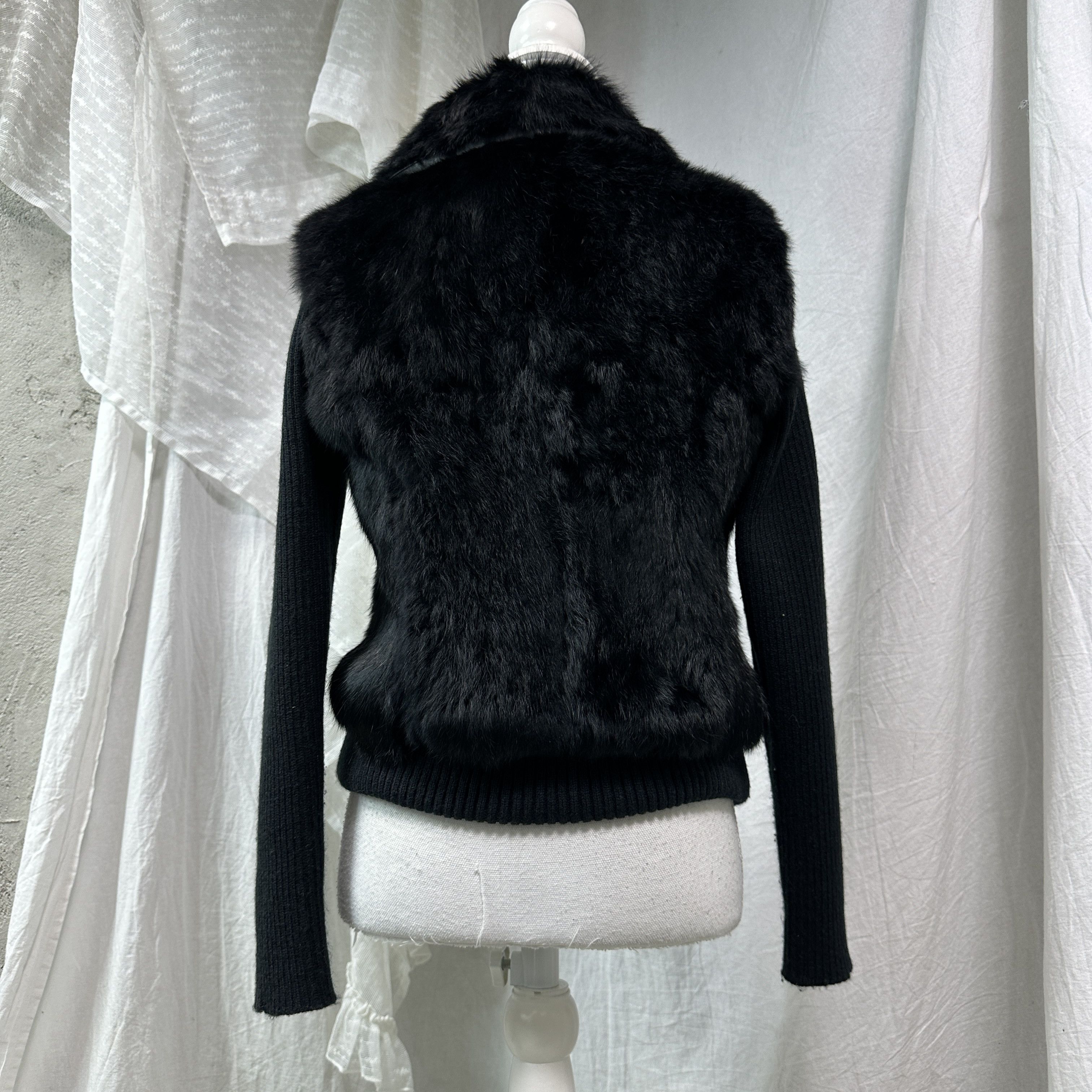 DKNY Vintage Avant Garde Rabbit Real Fur DKNY Jacket Y2K Size S / US 4 / IT 40 - 4 Thumbnail
