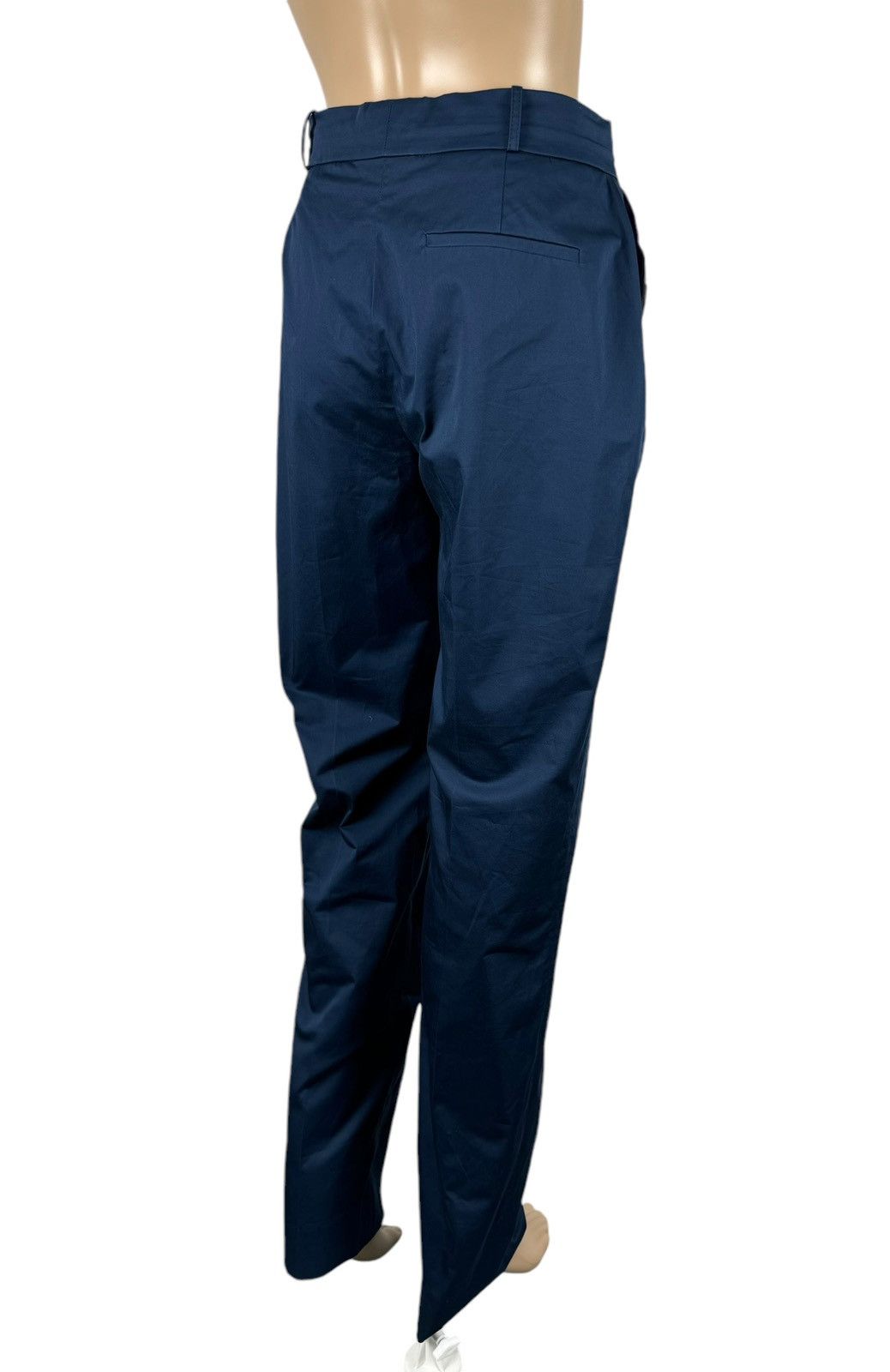 Valentino Valentino Blue Cotton Crystal Detail Straight Formal Pants Size 30" / US 8 / IT 44 - 7 Thumbnail
