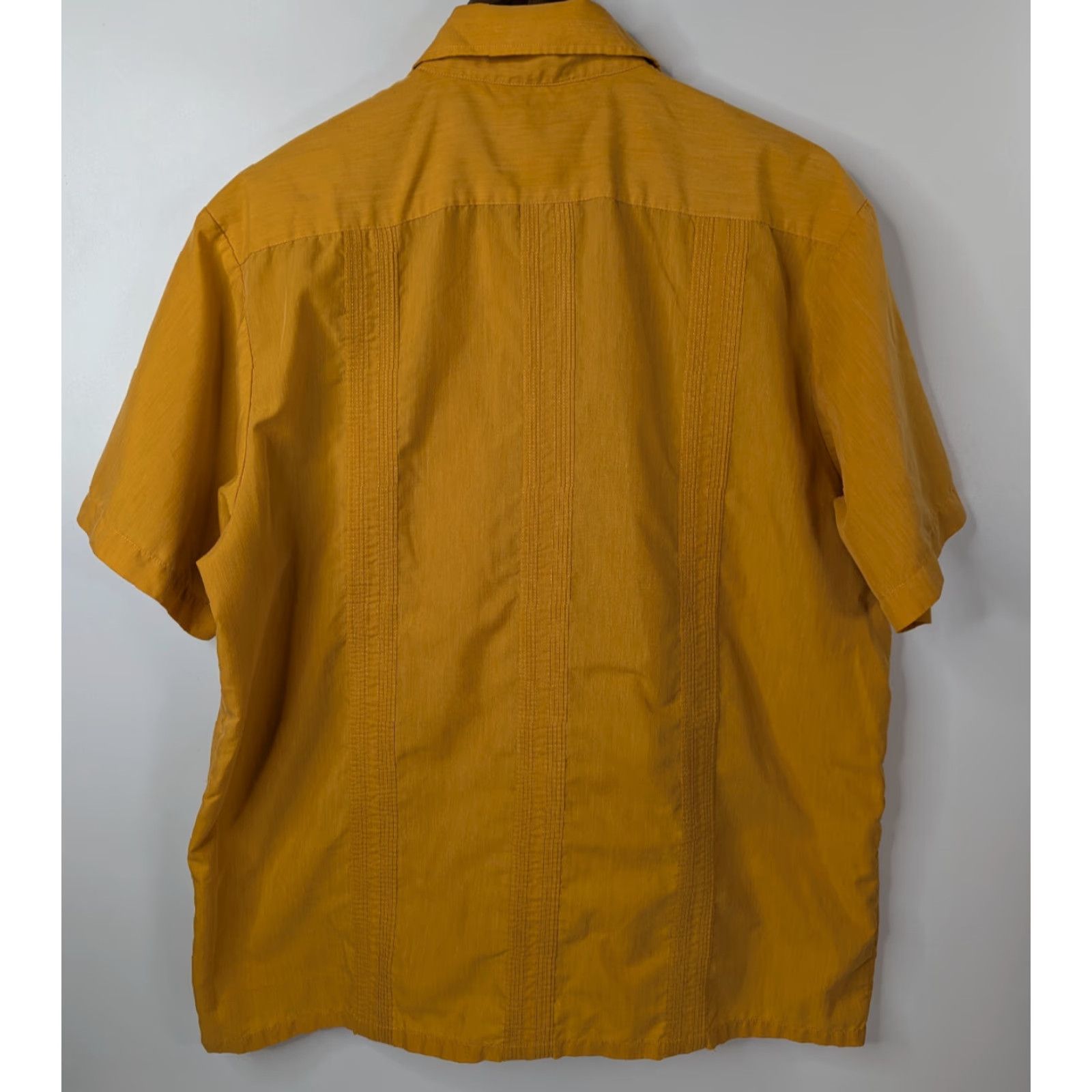Haband Genuine Haband Guayabera Shirt Men L Yellow Full Zip Short Sleeve Cuban Size US L / EU 52-54 / 3 - 3 Thumbnail