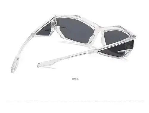 Electric Visual Transparent Frame Irregular Design Sun Glasses Unisex Size ONE SIZE - 4 Thumbnail