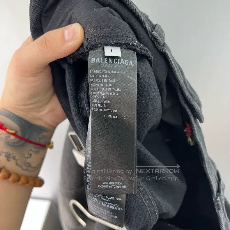 Balenciaga Balenciaga size L Black Waxed Waist Drawstring Loose Wide Size US 27 - 5 Thumbnail