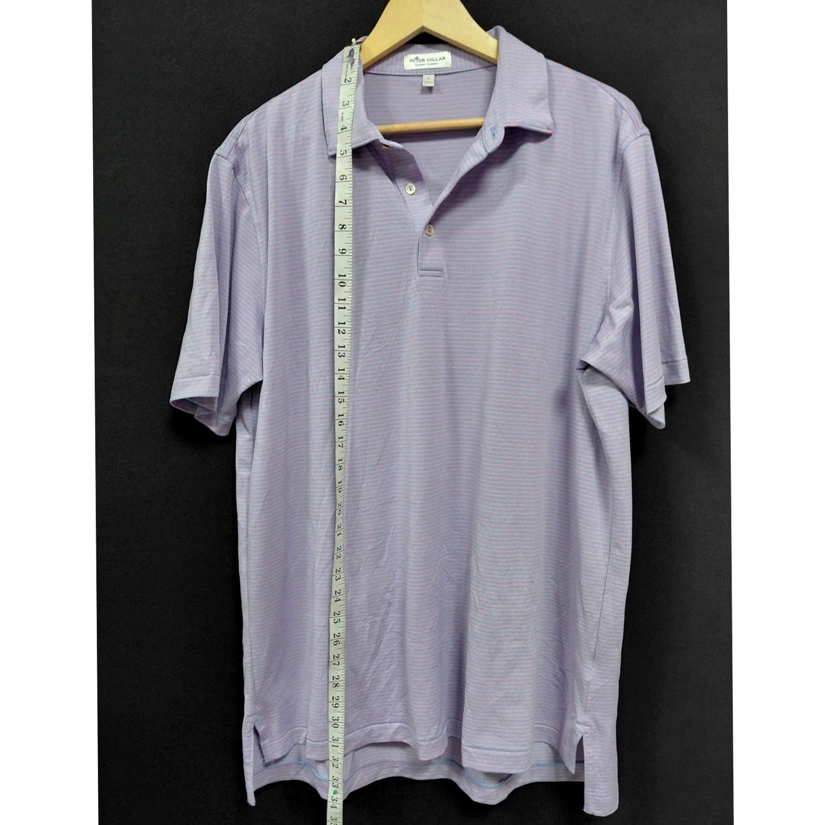 Peter Millar PETER MILLAR Summer Comfort Polo Shirt Purple Solid Knit Short Sleeve Men L Size US L / EU 52-54 / 3 - 6 Thumbnail