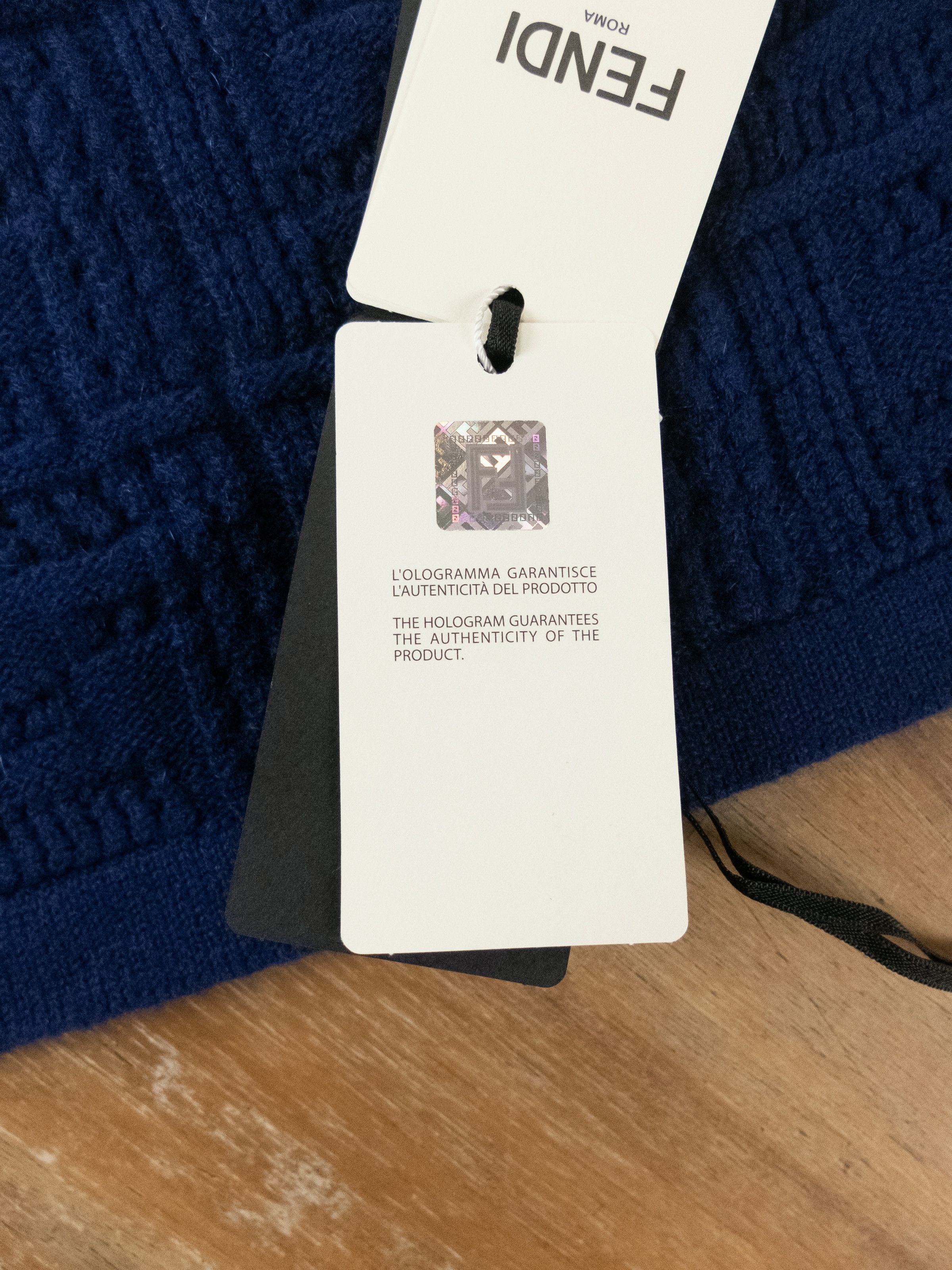 Fendi FENDI blue FF logo knit wool cashmere scarf authentic q Size ONE SIZE - 4 Thumbnail