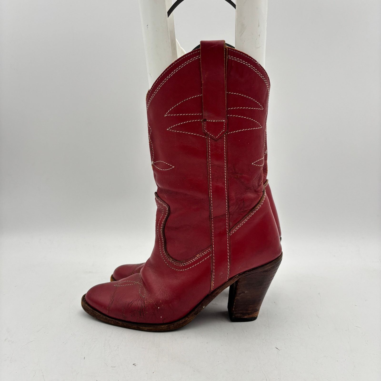 Vintage Vintage Cowboy Western Heeled Red Boots Bootie Women's 8 Size US 8 / IT 38 - 5 Thumbnail