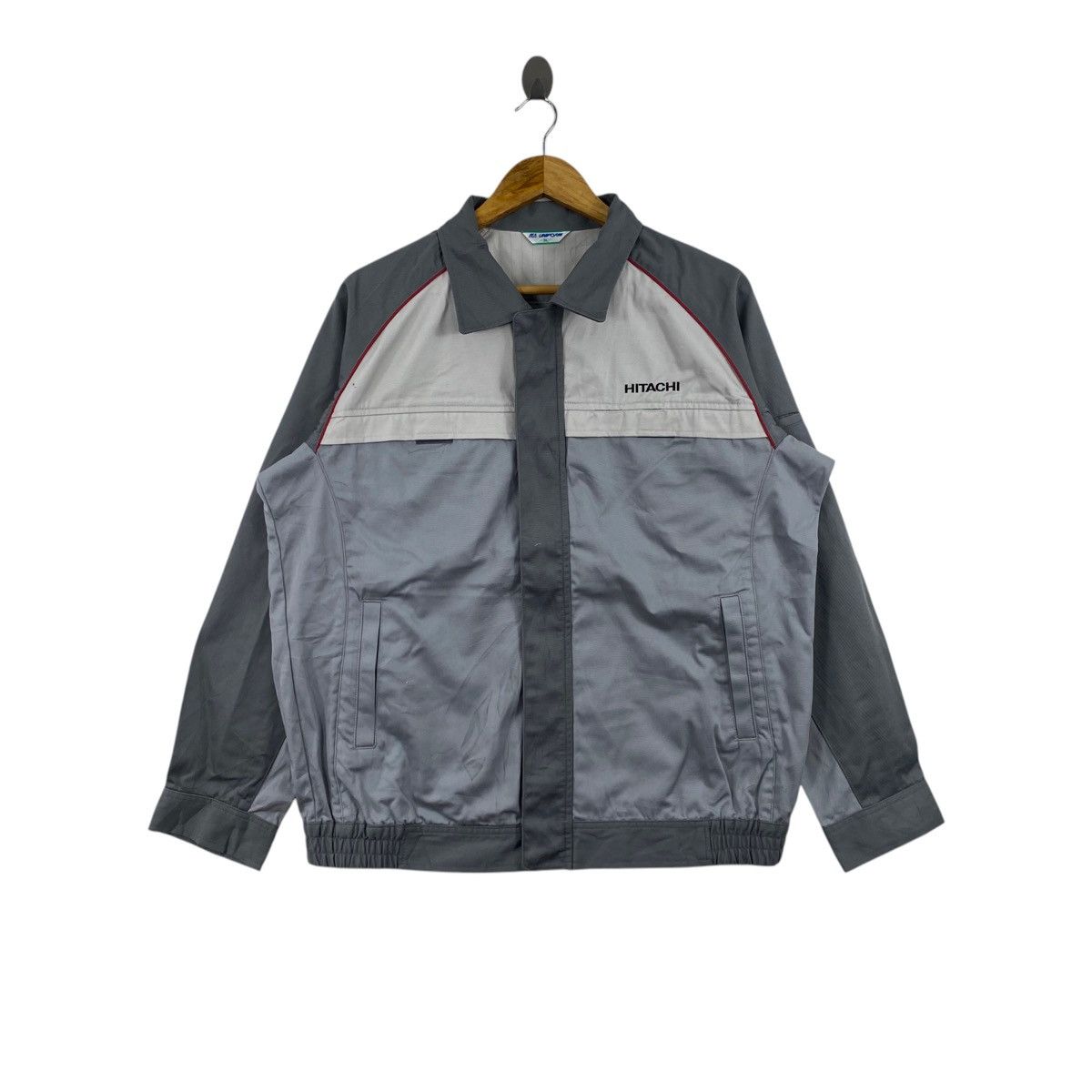 Formula 1 Vintage HITACHI Racing Team Formula One Zipper Grey Jacket Size US XXL / EU 58 / 5 - 1 Thumbnail